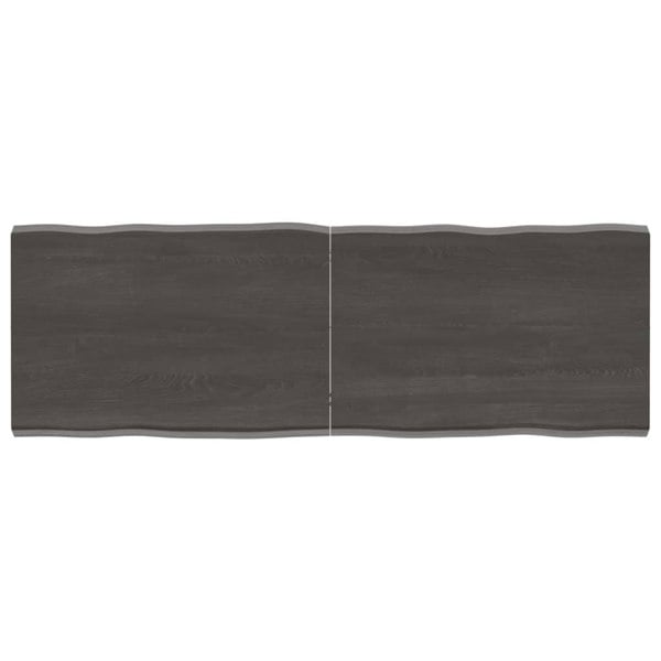Berkfield Table Top Dark Grey 140x50x4 cm Treated Solid Wood Oak Live Edge