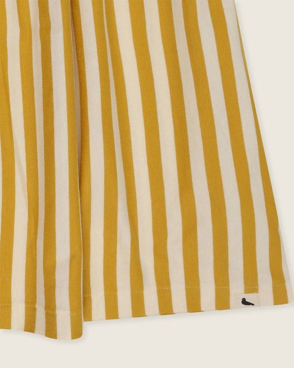 organic coton Yellow Wide Stripe Print Dress - image 5