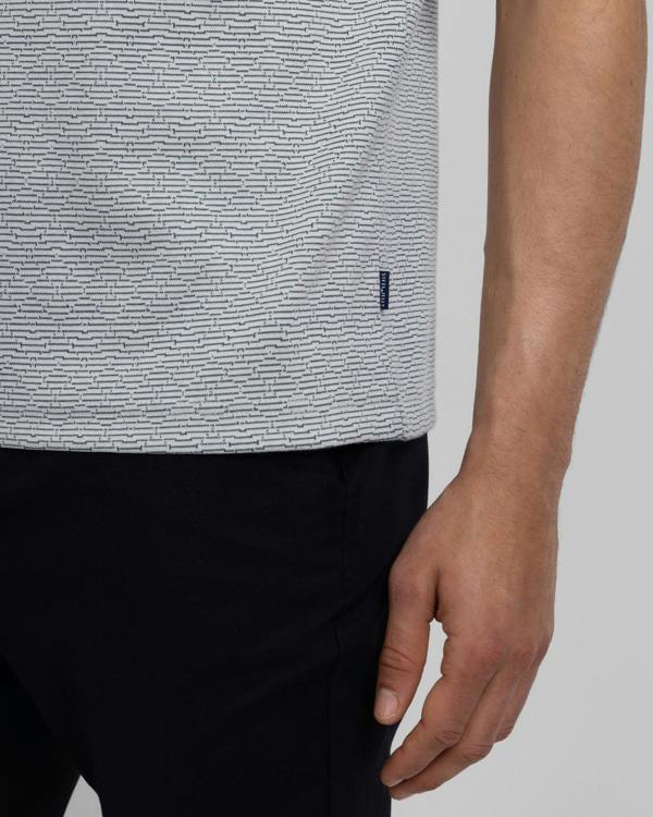 Steel & Jelly Bevan - Two-Tone Abstract Stripe Polo Shirt