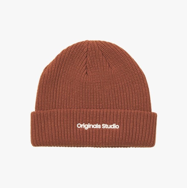 Jack & Jones VESTERBRO Mens Beanie Brandy Brown