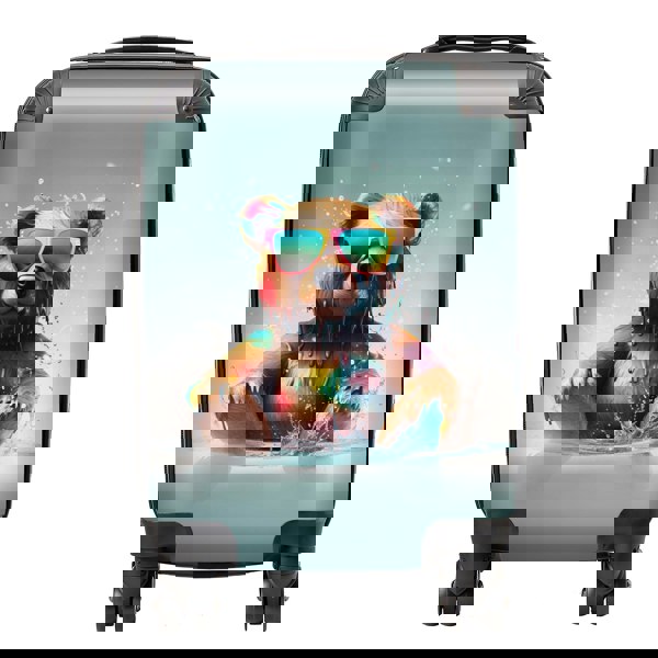 Warren Reed Splashart Bear In Glasses Suitcase