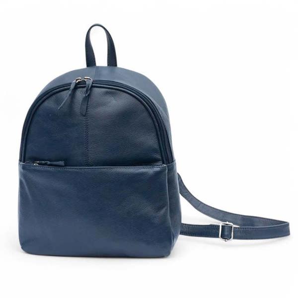 Navy backpack on a white background