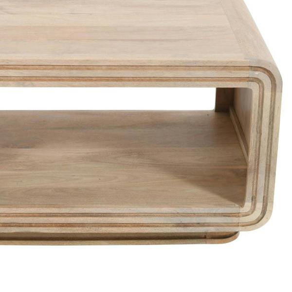 Wyld Haus Arizona Carved Natural Mango Wood Open Coffee Table