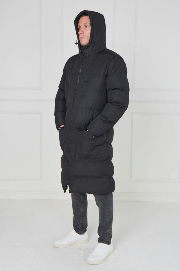 Heavyweight Longline Puffer Coat – Black