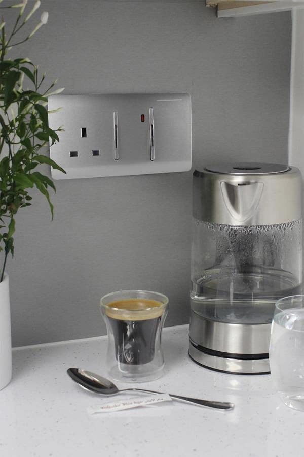 Trendi Switch 45 Amp Cooker Switch & 13 Amp Plug Socket with Neon in Light Grey