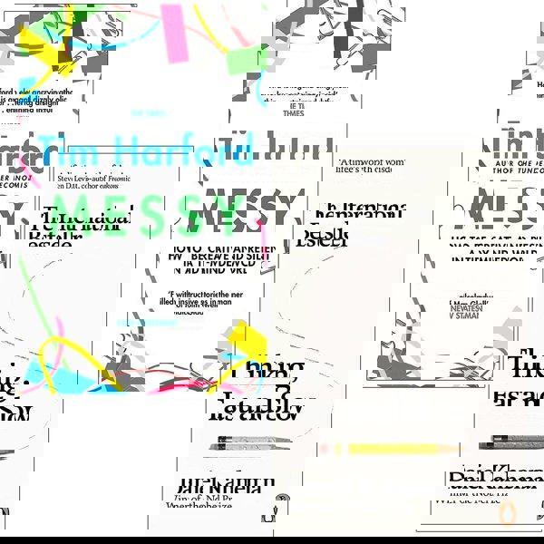 Messy (Hardback) By Tim Harford & Thinking Fast and Slow By Daniel Kahneman 2 Books Collection Set