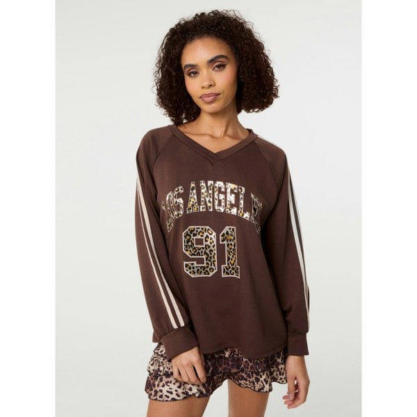 Pink Vanilla Metallic Leopard Long Sleeve Sports Jersey