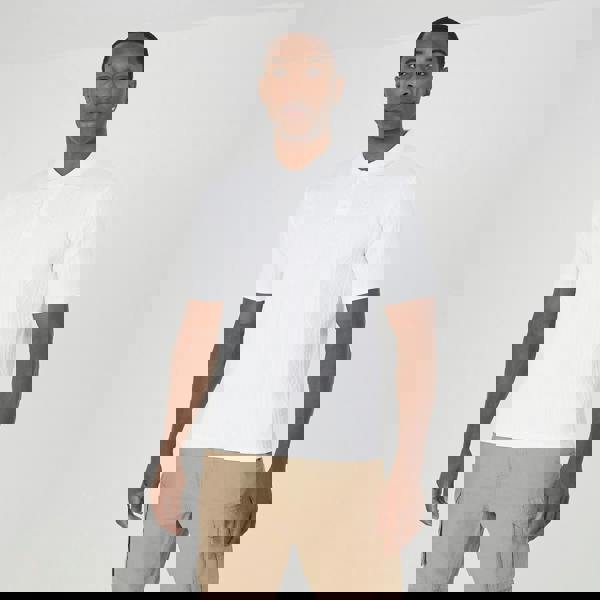 Brave Soul off white Short Sleeve Jacquard Polo Shirt - off white Image 1