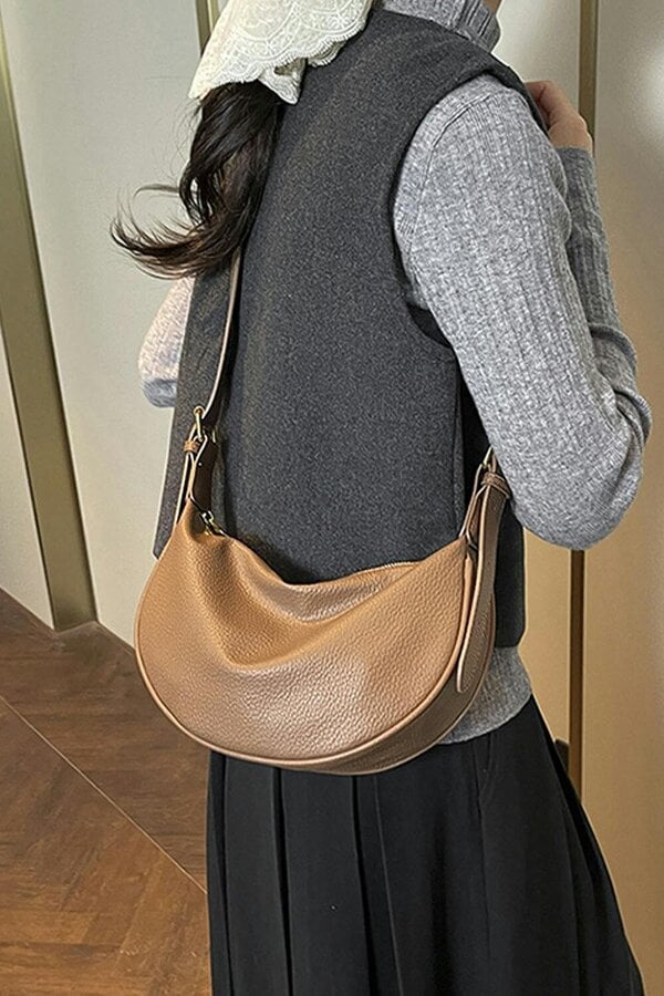 XY LONDON Crescent Shape Shoulder Bag With Crossbody Strap