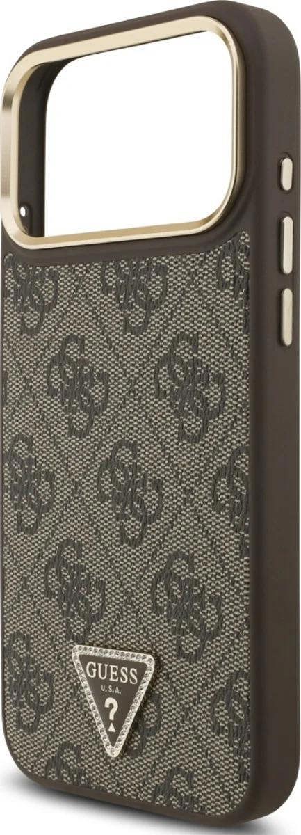 Guess 4G Triangle Logo Case with MagSafe for iPhone 17 Pro Max 6.9" Brown Gold - GUHMP17XP4GTDGMW