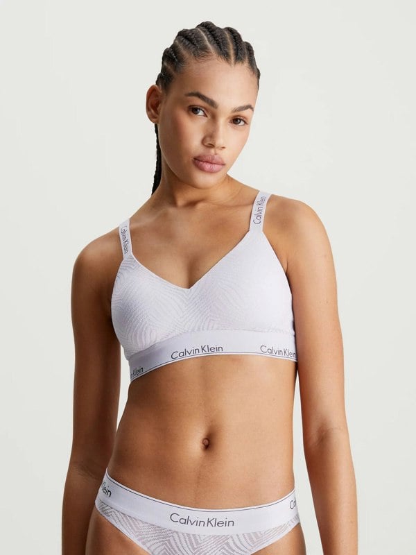 Calvin Klein MODERN LACE Lined Bralette Womens Lavender Blue