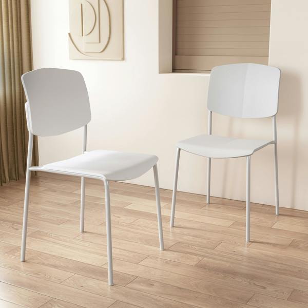 Core Products Pair of Academy Modern Dining Chairs, Stackable Design