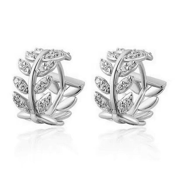 The Colourful Aura Leaf Blossom Hoop Gold & Silver Earrings