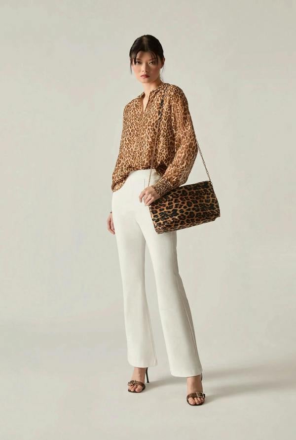 James Lakeland Camel Leopard Print Blouse