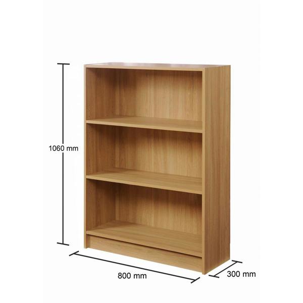 Timber Art Design 3 Tier Bookcase Wide Display Shelving Storage Unit Wood Furniture