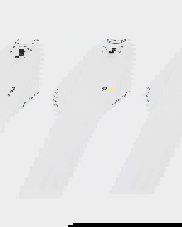 Lyle & Scott Fine Tipped Mens T-Shirt - Y162 White/Everglade | CHO | Designer Mens Short Sleeve T-Shirts