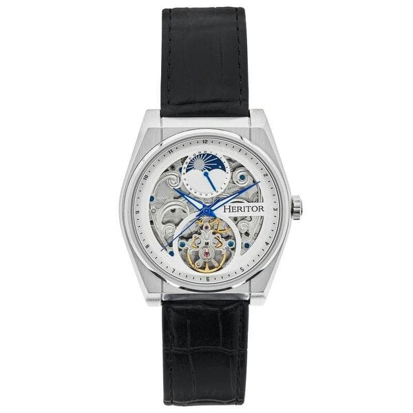 Heritor Automatic Daxton Skeleton Watch - Black/White