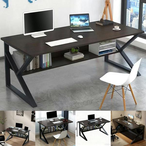 Havendro Home Office Computer Desk with Storage Shelf Laptop PC Study Workstation Table