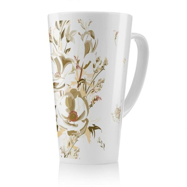 Benjamin Tate Design Golden Flower Print Latte Mug
