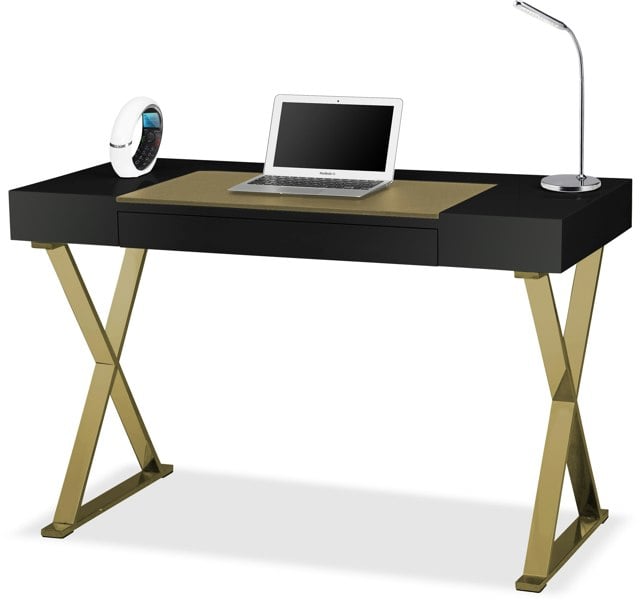 Centurion Supports ADONIS Black Gold with Built-In Luxury Leather Pad Ergonomic Home Office Desk