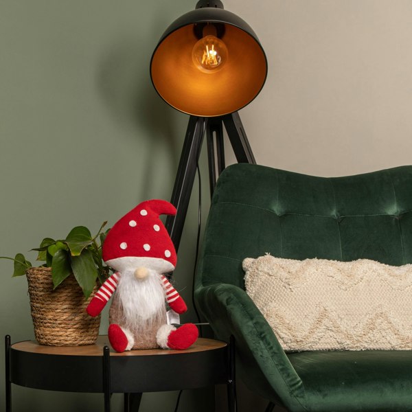 Samuel Alexander 28cm Red and White Sitting Christmas Gonk with Mushroom Hat