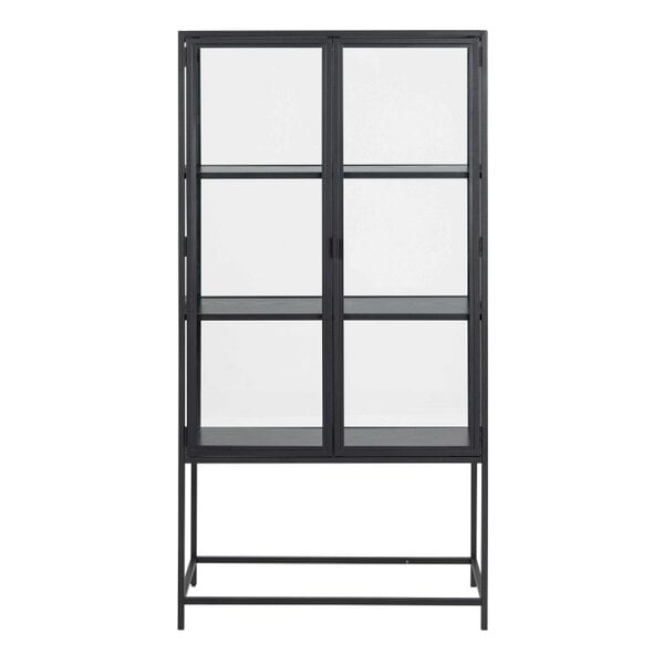 Wyld Haus Taipei Black Metal 2 Glass Door Display Bookcase Cabinet