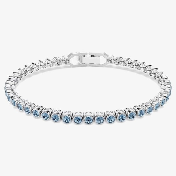 Swarovski Imber Rhodium Plated Blue Crystal Tennis Bracelet 5734239