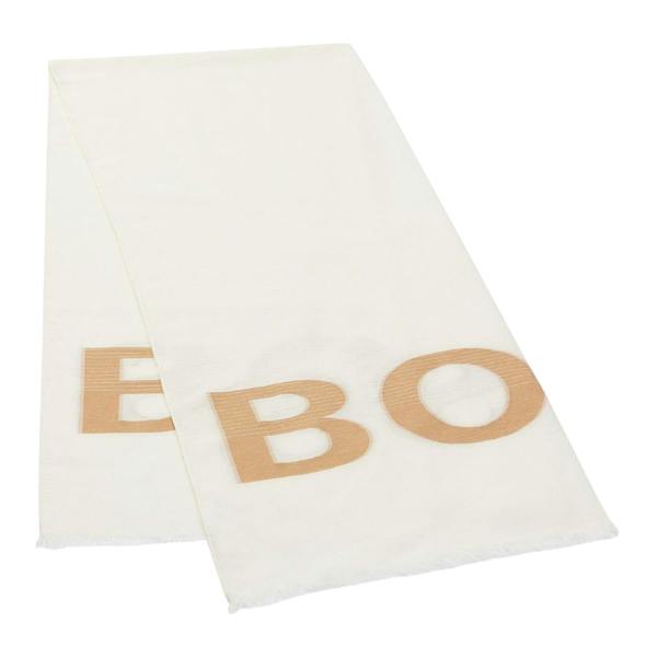 Boss Unisex Adult Oblong Logo Scarf - White - 