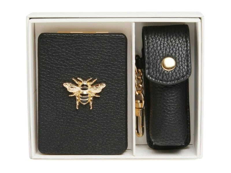 Alice Wheeler Bee 2-Piece Gift Set – Compact Mirror & Lipstick Holder