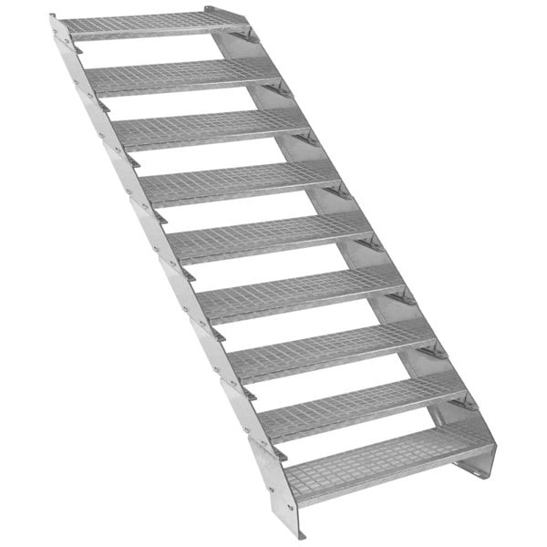 Monstershop Adjustable 9 Section Galvanised Staircase - 900mm Wide