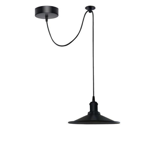Dyzi Vintage Black Metal Cone Pendant Ceiling Light E27 Adjustable Cord