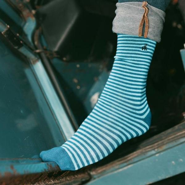 Swole PandaSocks SingleNarrow Stripes Bamboo Socks, Blue/navyBoxers & Briefs