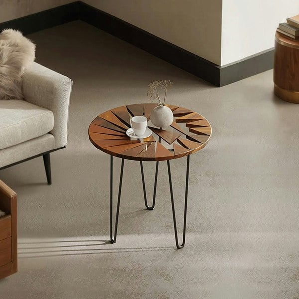 Morris Side Table, Walnut & Carbon Steel-Rit Concept-Rit Concept