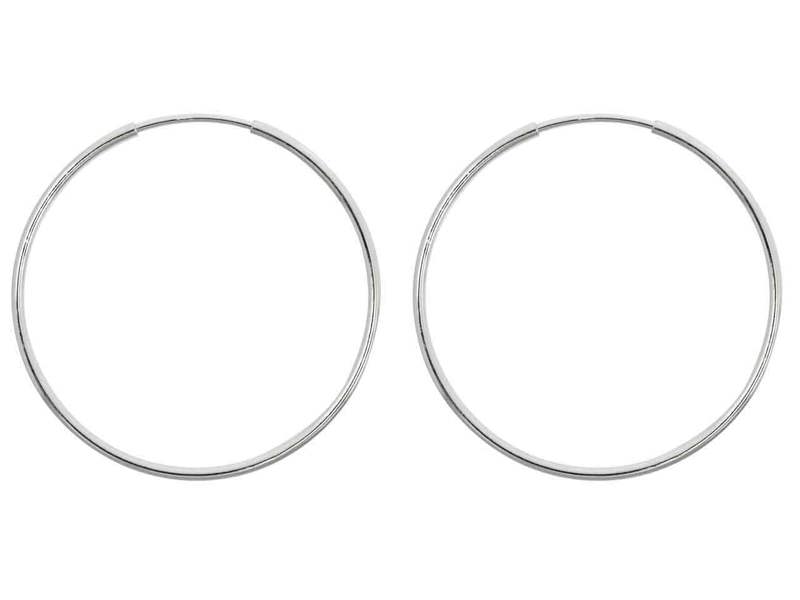 Cooksongold 925 Sterling Silver Sleeper Hoop Earrings, Pair