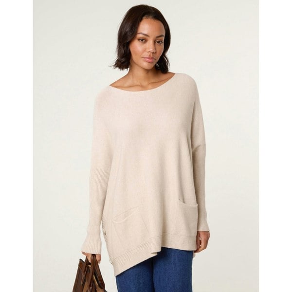 Blue Vanilla Boxy Jumper With Buttons