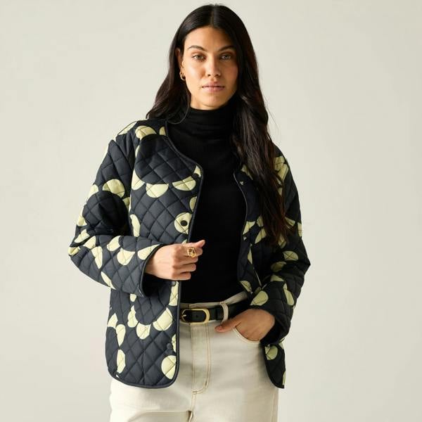 Regatta Womens/Ladies Orla Kiely Daisy Hoop Lightweight Quilted Jacket - Black - 