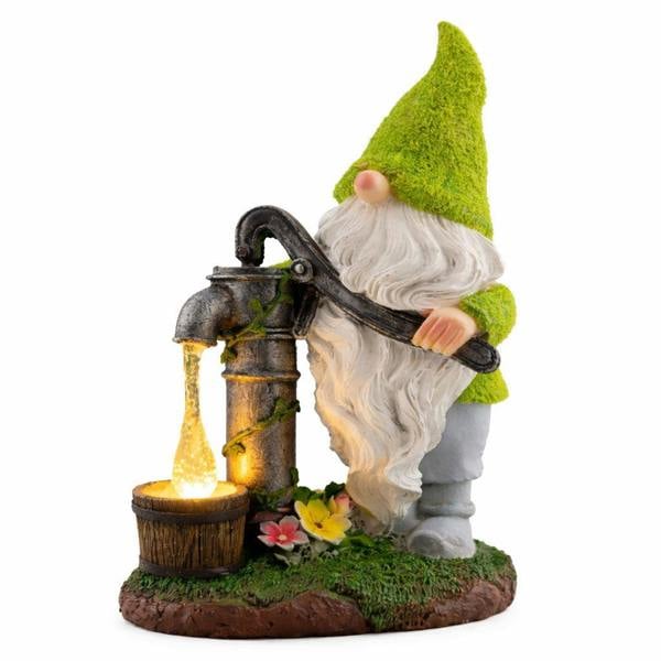 Gardenwize Solar Garden Ornament – Gonk Statue with LED Light