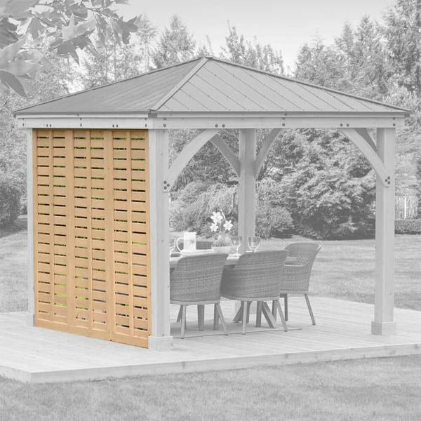 Yardistry Wooden Gazebo Wall 10ft (3m) with Natural Stain Gazebo Sides 1