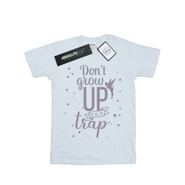 Disney Womens/Ladies Tinker Bell Don´t Grow Up Cotton Boyfriend T-Shirt - White