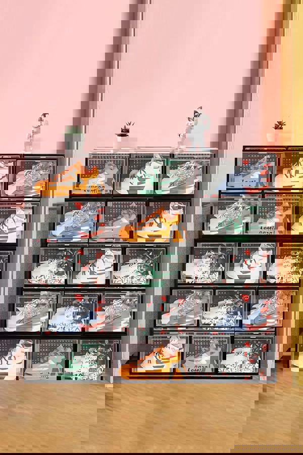 Living and Home 12Pcs Clear Plastic Stackable Shoe Storage Box