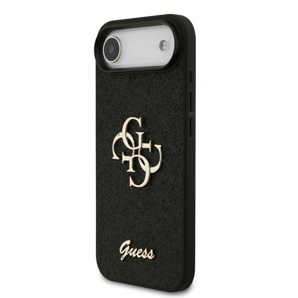 Guess PU Fixed Glitter Big 4G Metal Logo Case for iPhone 17 Air 6.5" Black - GUHCP17MHG4SGK
