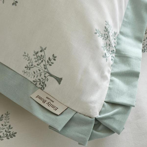 Emily Bond Dapplewood Trees Cotton Reversible Duvet Cover Set Cream