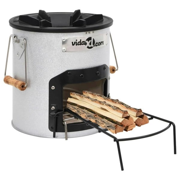 Berkfield Camping Wood Stove Silver 45x25x26 cm Steel
