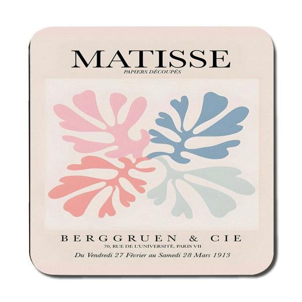 Benjamin Tate Design Matisse Collection Placemats And Coasters Set With Wood Backing, Designer Artwork, 12 Piece Limited Edition