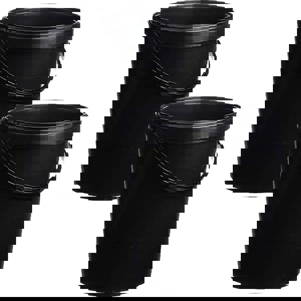 1 x Strong Heavy Duty 10L Black Multi-Purpose Plastic Storage Buckets With Lid & Handle