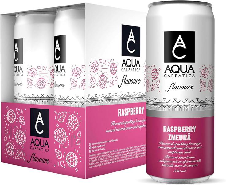 Aqua Carpatica Raspberry Flavoured Sparkling Water 6x330ml