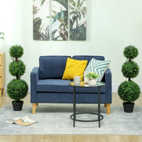 Wyld Haus Rafile Set Of 2 Artificial Boxwood Topiary Trees With Triple Ball Design H8 100cm