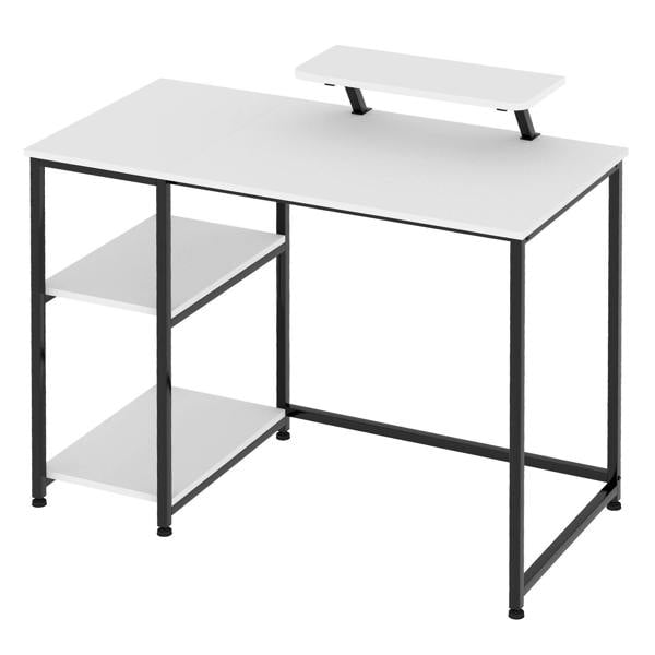 Levede Office Desk Ergonomic Computer Table with Storage Shelves Monitor Stand