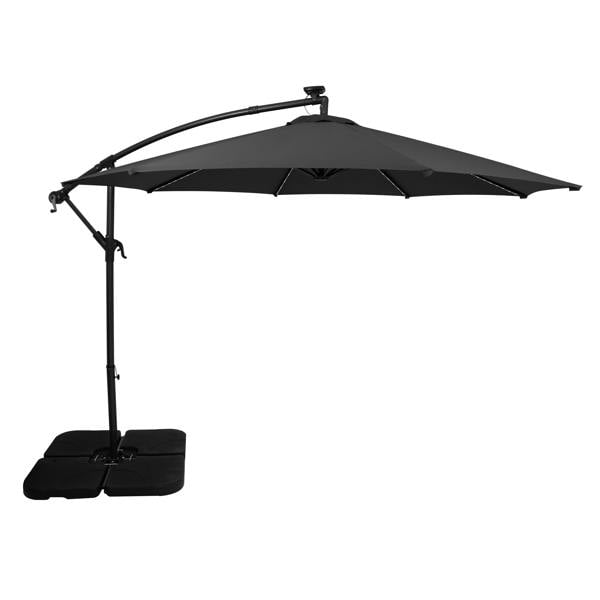 Jardi LED Cantilever Parasol 3m With Square Base – Grey