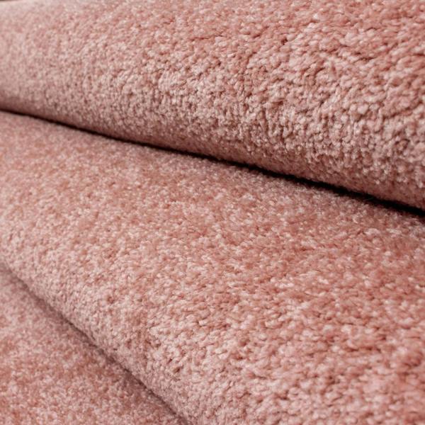 Viva Rugs Blush Pink Rug Modern Design Carpet Woven Plain Large Small Runner Bedroom Mat